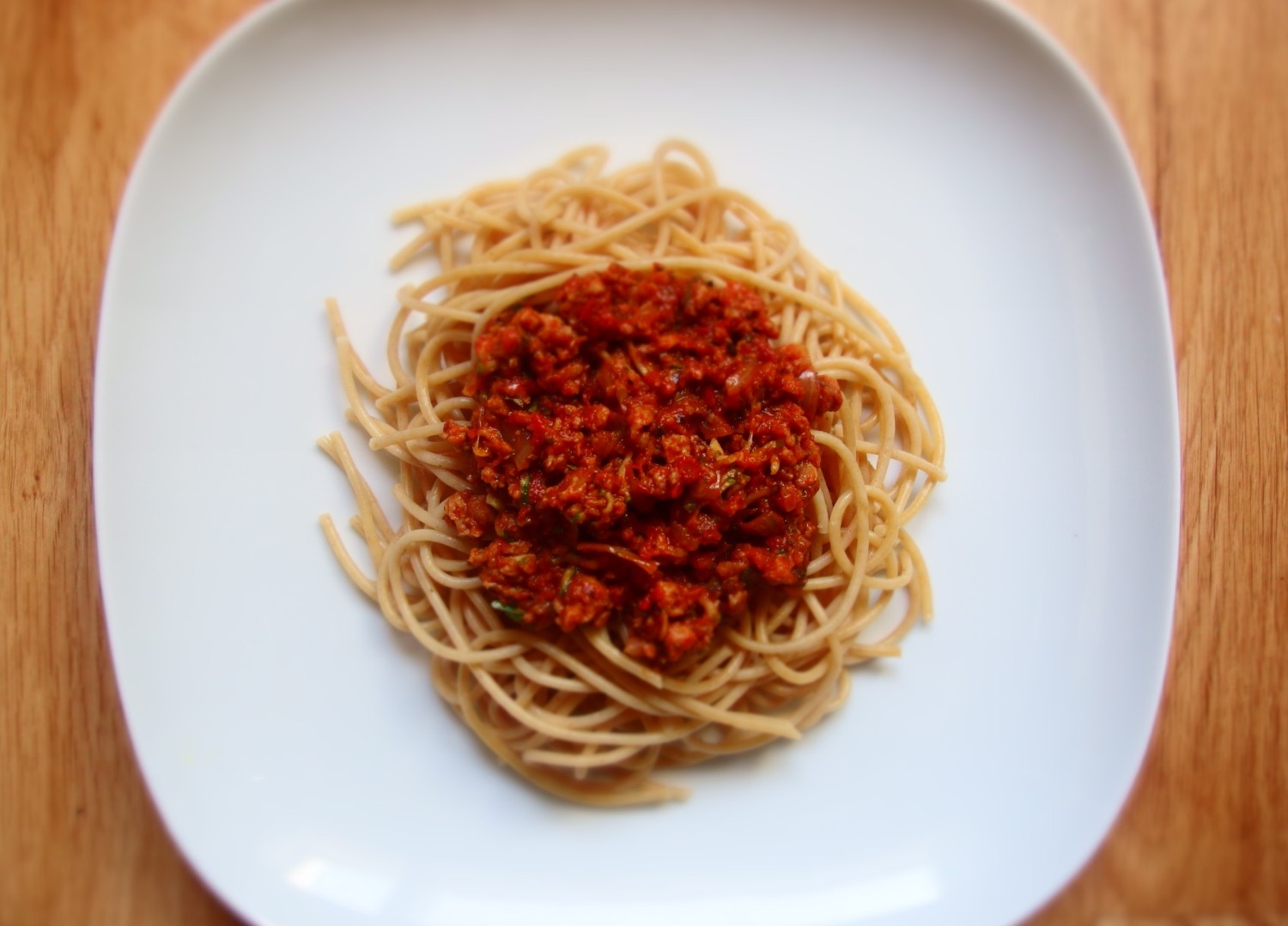 Veganské boloňské špagety